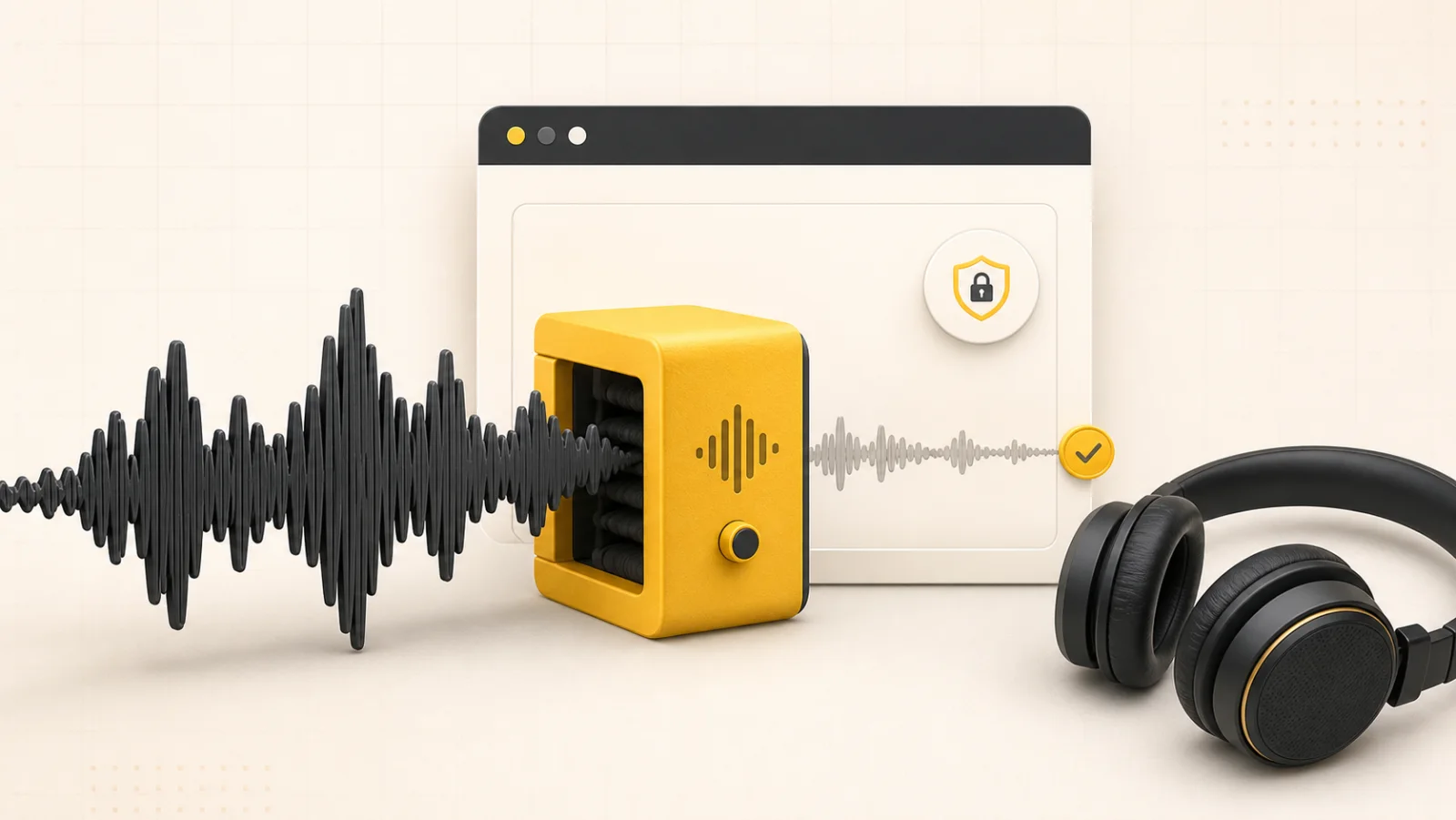 A browser-based MP3 size reducer turns a large waveform into a smaller private audio file